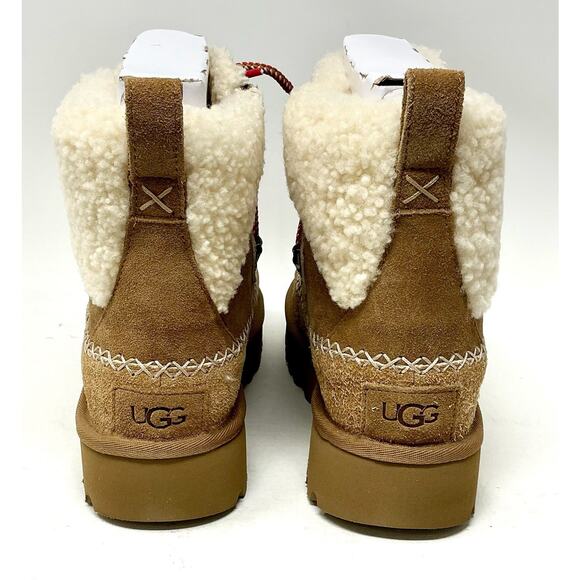 🔴SOLD UGG Classic Alpine Chestnut Lace Up Suede Sheepskin Boots Size 11 NIB - Picture 5 of 14